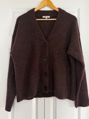 Madewell chocolate brown cosy cardigan S small